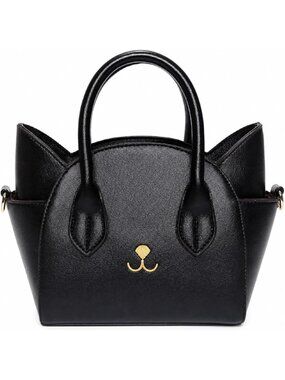🎃Goth Cat Purse Top Handle Shoulder Bag Pu Leather Gothic Handbag Crossbody Bag